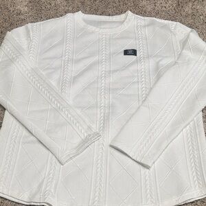 White Cable Knit Sweater